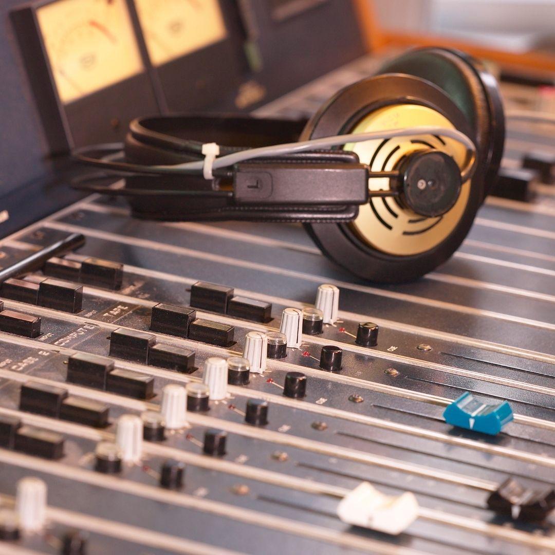 headphones on radio board with sliders